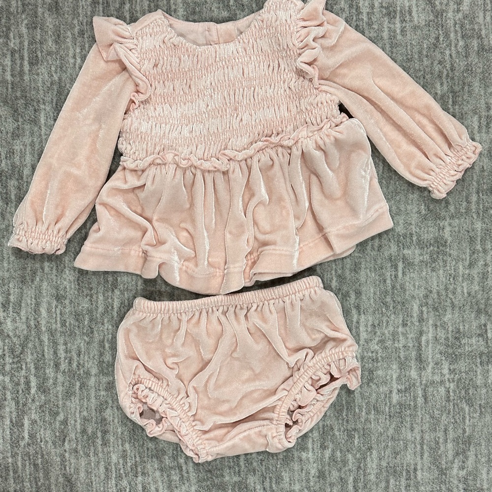 Baby Gap Velvet Pink Matching Set